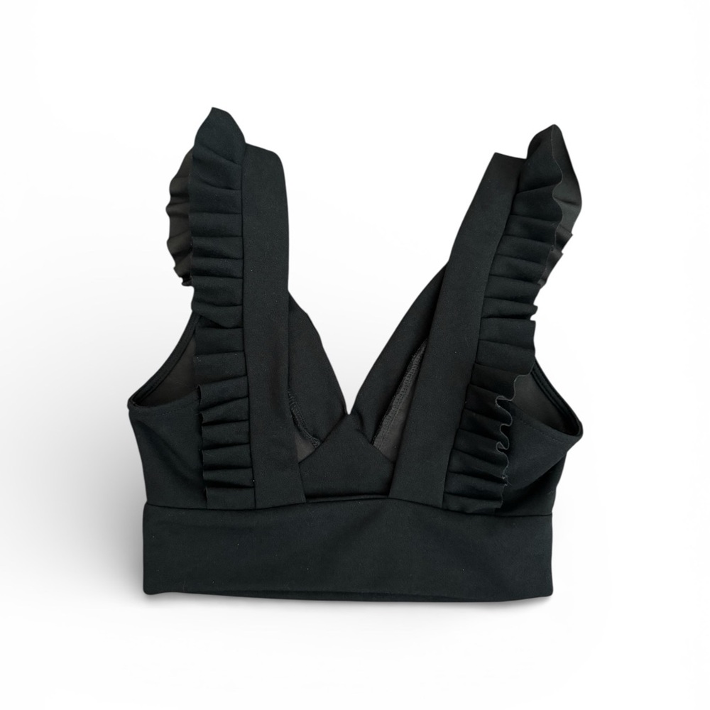 SHEIN Ruffled V-Neck Crop Top - Picture 2 of 3